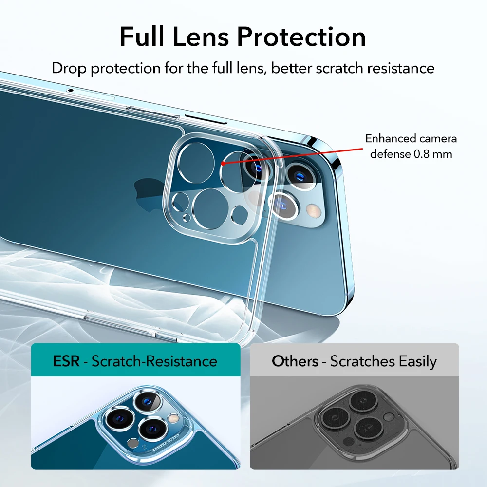 ESR for iPhone 13 Pro Max Case Tempered Glass Clear Case for iPhone 13 Pro Full Lens Protective Transparent Cover for iPhone 13