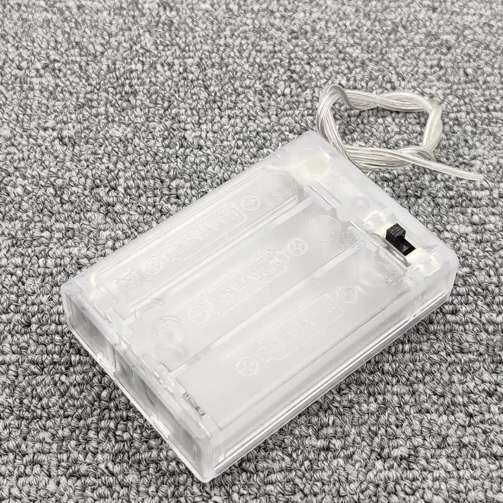 AA Battery Holder Battery Storage Case With Switch New AA Battery Box Case With Switch Transparent