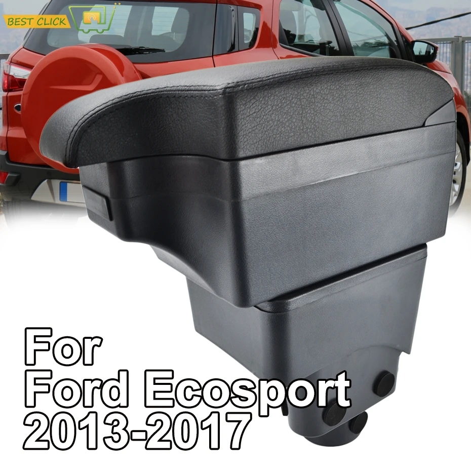 Car Styling Black Center Console Box For Ford Ecosport 2013 - 2017 New Armrest 2014 2015 2016