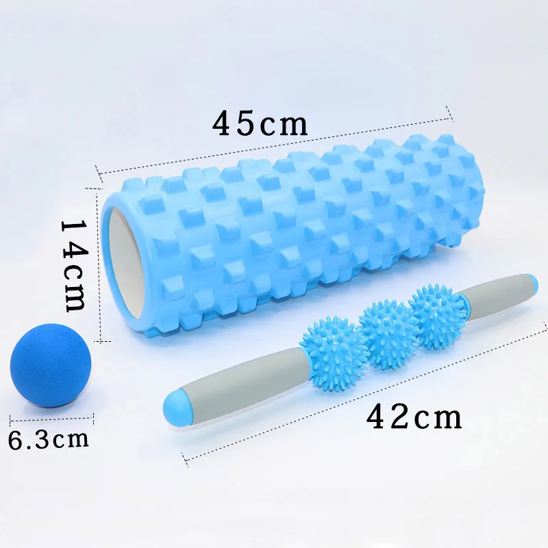 

Gym Massager Set Wolf Tooth Crescent Shape Massage Column Yoga Relax Ball Pilates Balance Bar Stick Fitness Hollow Foam Roller