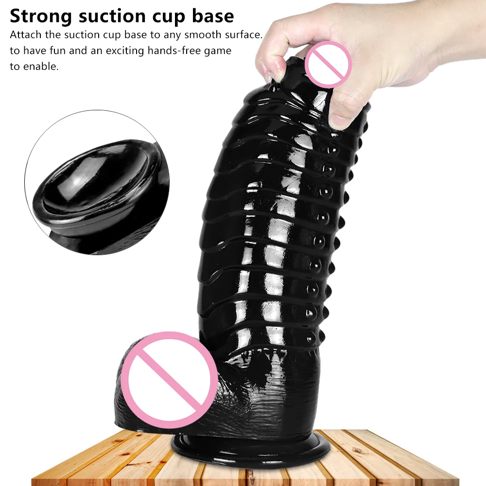 30*9.8CM Black Dildo Super Huge Monster Dildo Soft Female Masturbator Realistic Penis with Suction Cup Big Dick Adult Sex Toys