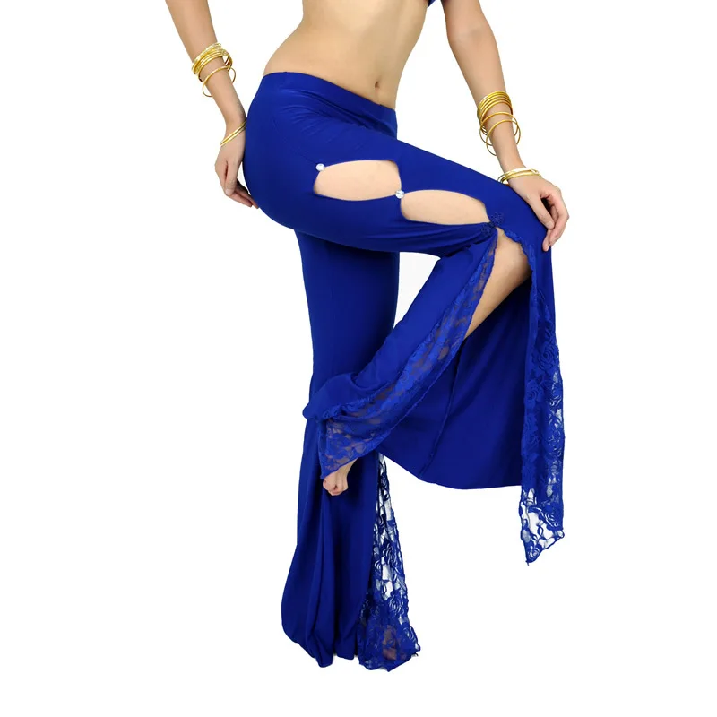 New Woman Dancer Side Slit Lace Trousers Belly Dance Pants Bellydance Latin clothes Flank Openings Practice Pants Professional