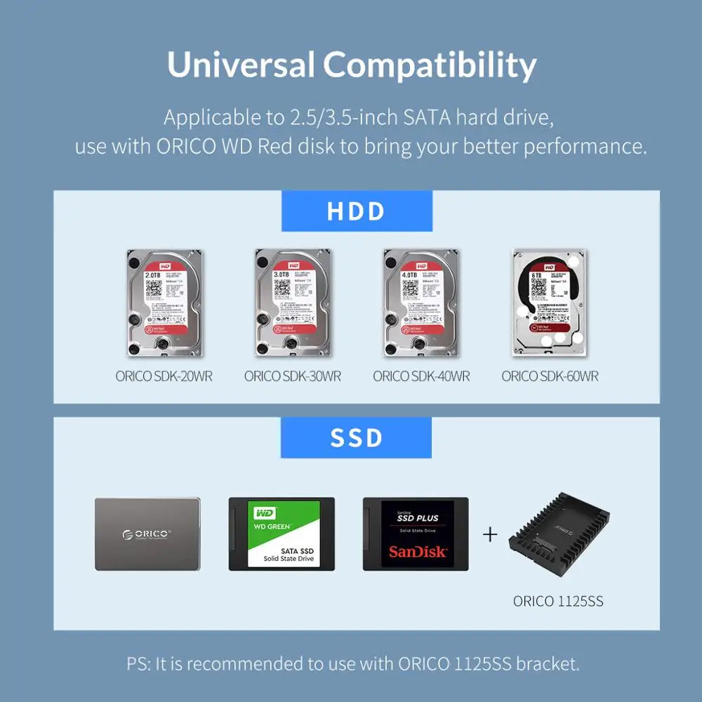 Imagem -06 - Orico 95 Série Bay 3.5 Usb3.0 para Sata com Estação de Encaixe Hdd Raid Gabinete de Alumínio Hdd 36w Adaptador de Alimentação Hdd Case