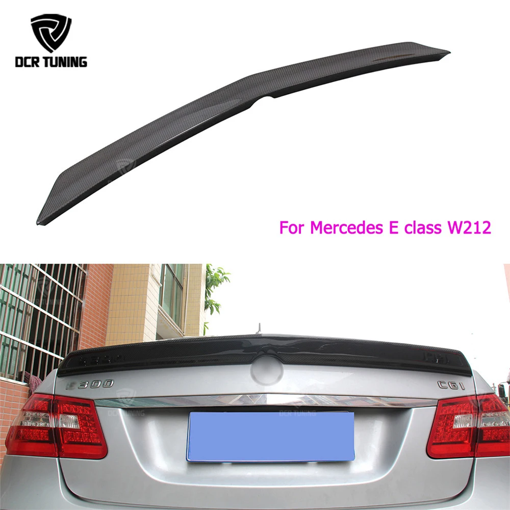 

V Style For Mercedes W212 E Class For Benz E180 E200 E260 E63 Carbon Fiber Rear Trunk Spoiler Carbon Wing 4-door Sedan 2010-2016