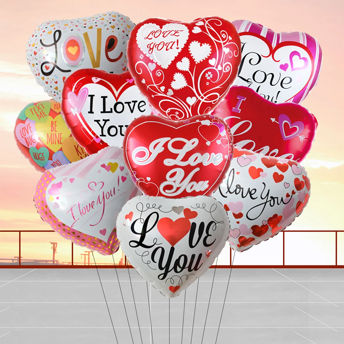 10pcs 18 Inch I LOVE You Heart Balloons Wedding Valentine's Day Decorations Marriage Propose Globos Wedding Balloon