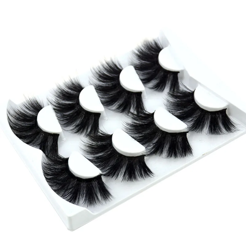 HBZGTLAD 4 Paar künstliche Nerzwimpern sind flauschig und dick und erzeugen einen dramatischen Make-up-Effekt, der wiederverwendet werden kann. – Detail 15