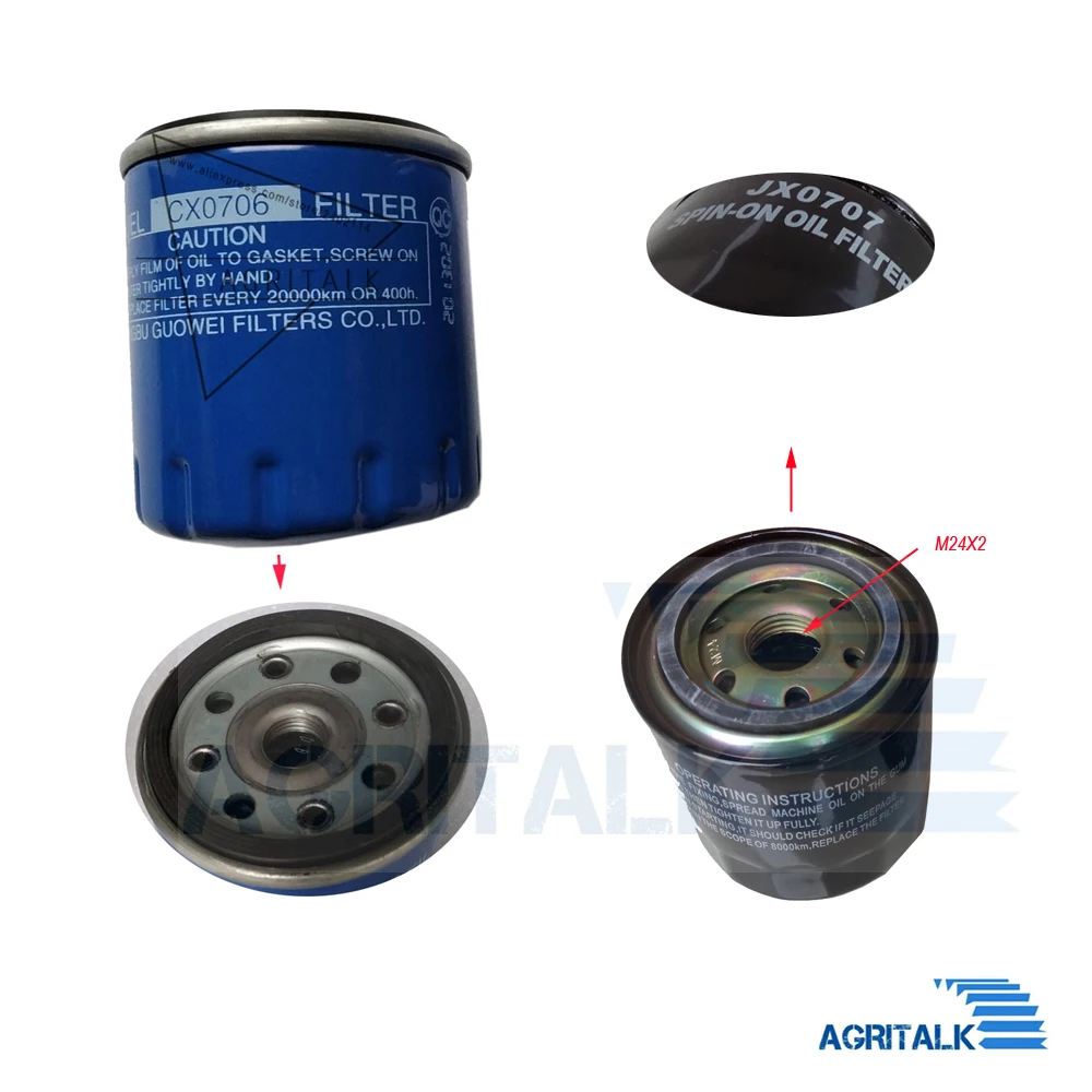 Set of Fuel and Oil Filter for Yangdong Y380T/Y385T Engine, Part Number: CX0706 + JX0707A / CX0706+JX0707 JX0810Y+CX0706