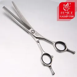 Fenice 6.5 inch Curved Thinning Shear for Dogs Pet Grooming Curved Chunkers Thinning/Blending Shear JP440C