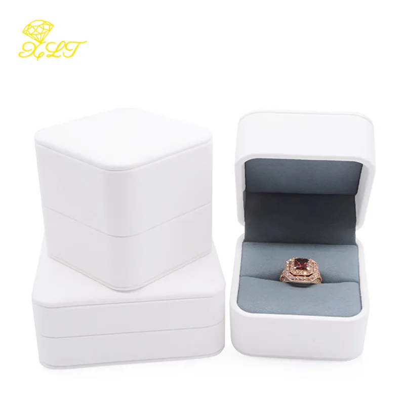 White PU Leatherette Jewelry Box Creative Ring Box Pendant Box Jewelry Packaging Gift Box For Ring Personalized Box Display