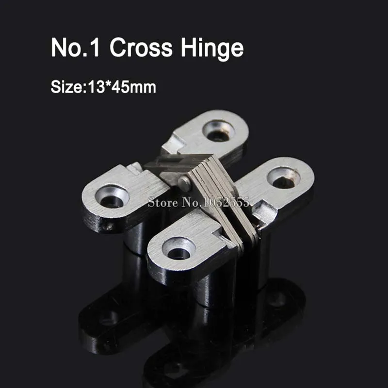 Brand New 2PCS Stainless Steel Cross Door Hinges Invisible Hidden Cupboard Cabinet Wooden Boxes Jewelry Gift Box Hinges