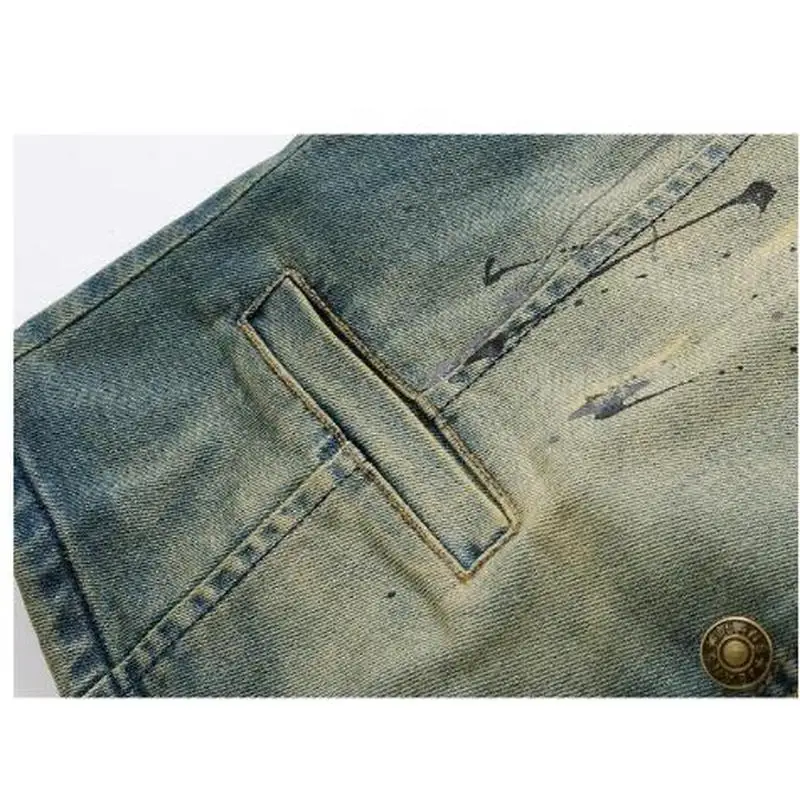 Plus Size Men\'s Denim Vest Brand Jeans Men Cowboy Vintage Casual Sleeveless Holes Personalized Cardigan Men Jacket&Overcoat 4XL