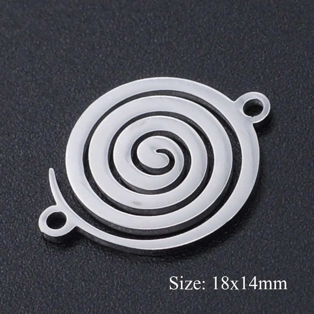 5pcs/lot 316 Stainless Steel     Swirl Charms Wholesale Bracelets Pendants Top Quality DIY Necklace Bracelet Making Charms