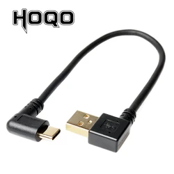 2 pcs/lot Dual Right Angle USB 3.1 Type-c to USB 2.0 Type A Fast Charge Sync Data Cable 90 degree L Bend USB-C to USB short 1ft