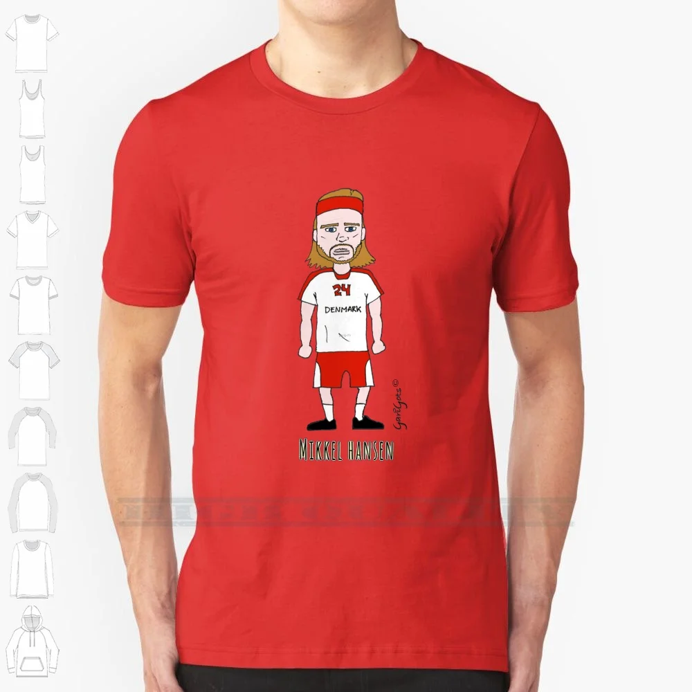 Mikkel Hansen 100% Cotton T Shirt Mikkel Hansen Denmark Handbol Handebol Handball Player European Cup Tee Short Sleeve Long