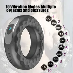 Cock Ring For Penis Vibration Ring Delay Ejaculation Vibrating Ring Male Mini Bullet Vibrator Clit Erection Lock Sex Toy For Men