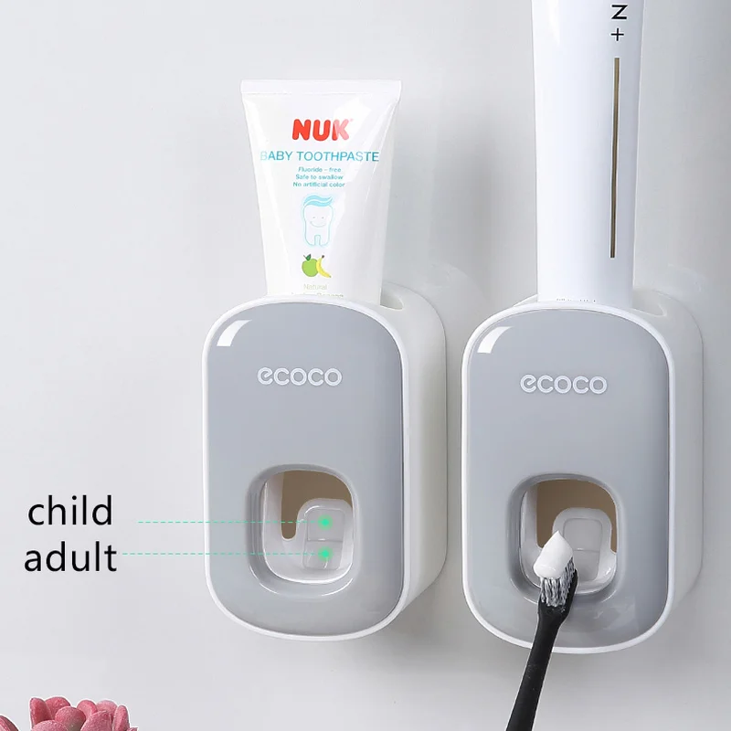 Bathroom Automatic Toothpaste Dispenser Wall-mounted Toothpaste Squeezer Accessories Set Automatic Squeezer Holder Rack Tool