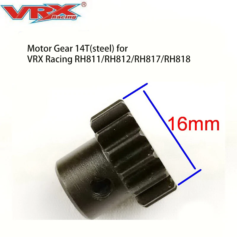 Motor Gear 14T (Acciaio Inox) Rc Auto Parti pignone per VRX Corse RH817/RH818 Cobra 、 RH811/RH812/VRX-1/VRX -2E, per i motori (5 millimetri albero)