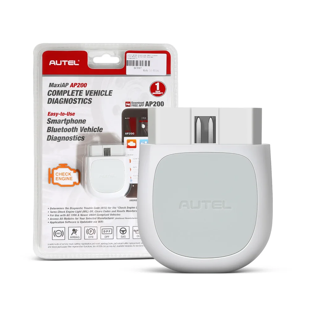 Autel MaxiAP AP200 EU UK Version Full Systems Diagnostic Tool Check Engine Light Code Reader per Family DIYers Obd2 Scanner