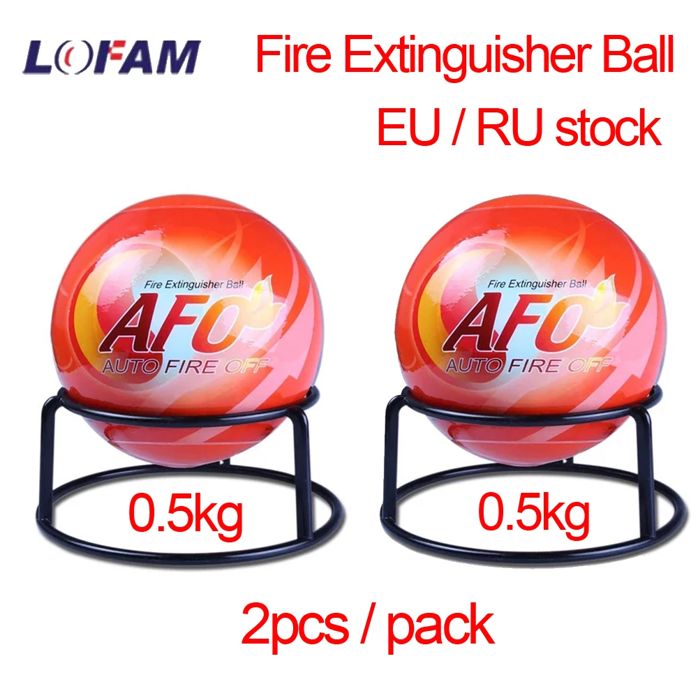 EU / RU Stock Fire Extinguisher Ball Automatic Fireball for Distribution Box/Socket/Car/House Throw Stop Fire 2pcs/pack 0.5Kg/pc