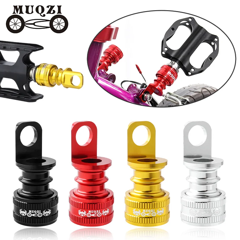 MUQZI 1 Pair Quick Release Folding Bike Pedal Adapters Ultra-light Bicycle Pedal Mount Holder QR Buckle 