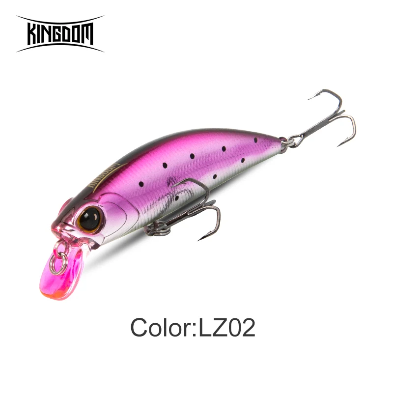 Kingdom Sinking Minnow Angelköder, 45 mm, 60 mm, weit werfender künstlicher harter Wobbler, Wobbler, schlanker Körper, harte Köder für Forellenbarsch