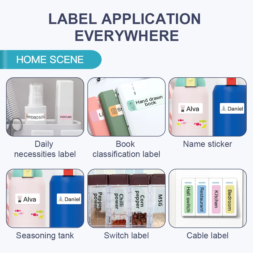 D11 طابعة ملصقات لاسلكية صانع الملصقات طباعة سريعة ملصق محمول قوالب متعددة مجموعة الشريط للهواتف المحمولة مكتب المنزل
