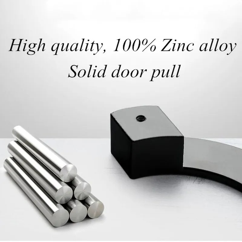 Black Semi-Circular Handle  Modern Minimalist Drawer Knob Wardrobe Door Cupboard Pull Zinc Alloy Furniture Hardware