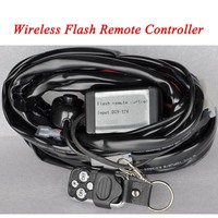 SUV Offroad Car LED Work Light Bar Wiring Harness Kit Truck Wireless Remote Flashing Lamp Wire Controller for 4x4 4wd Jeep Lorry
