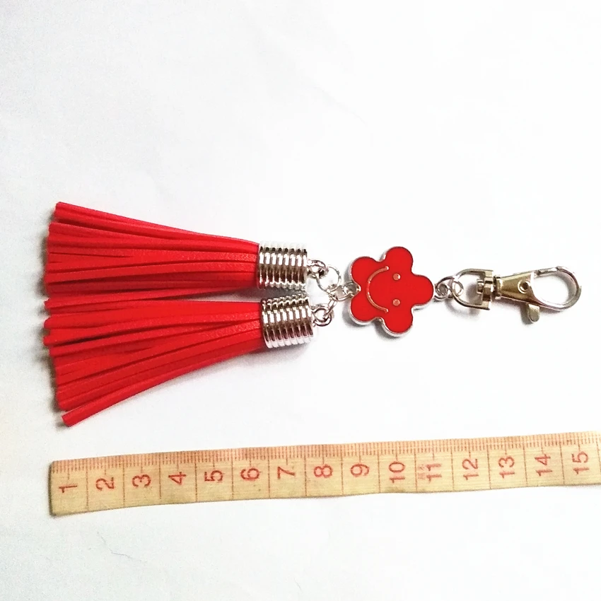 2 Leather Tassel Key Chain Long PU Star Leather Key Ring Lobster Clasp Hooks Pendant Bag Charming Car Holder Personality Gifts