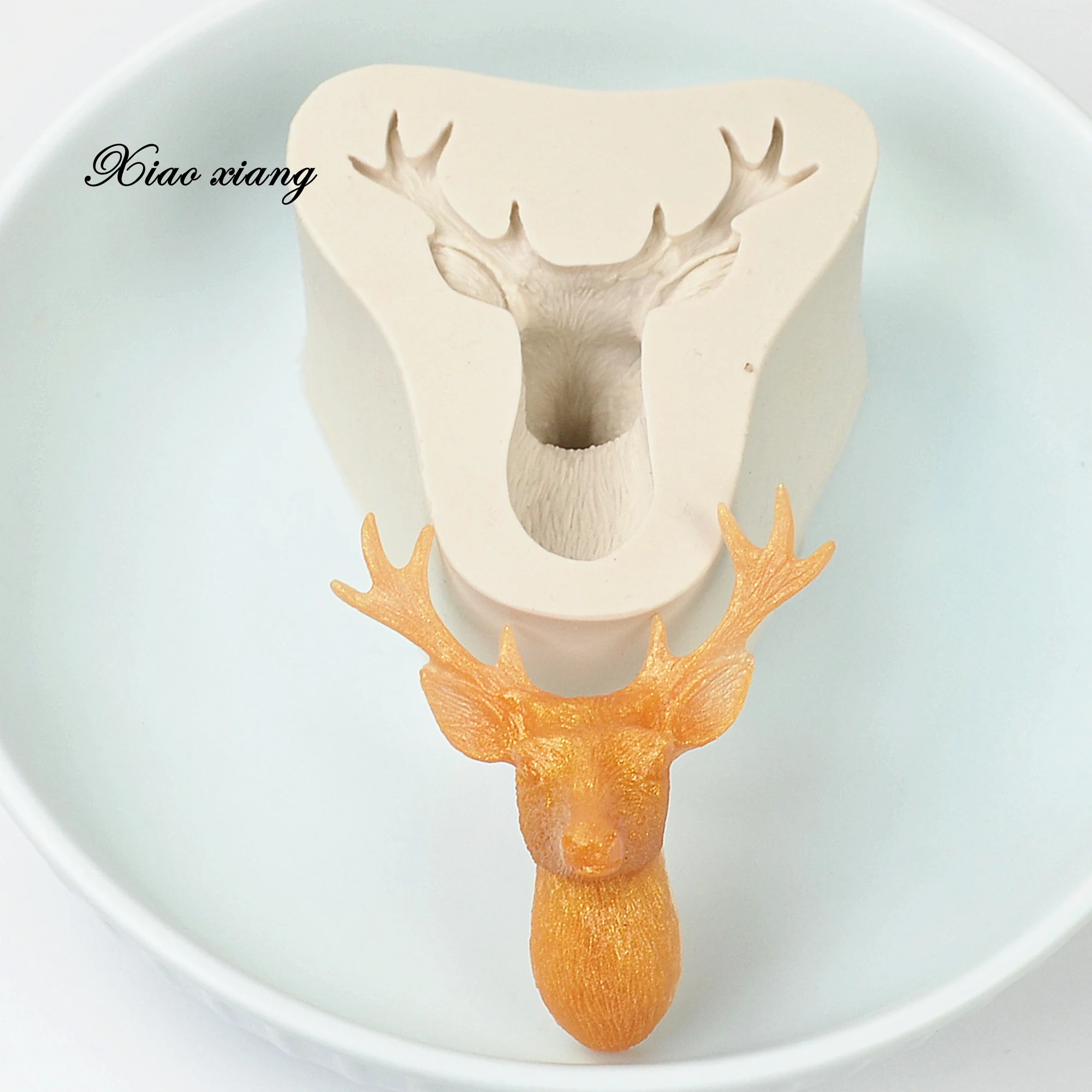 

3D Deer Head Cake Molds For Baking Christmas Deer Silicone Chocolate Fondant Mould Cake Decorating Tools Pastry Accessories