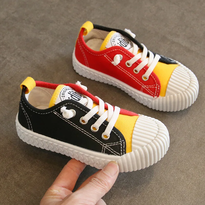 Baby Boys & Girls Shoes Breathable Non-slip Patchwork Children & Toddler Canvas Shoes Soft Bottom Kids Sneakers Size 22-36