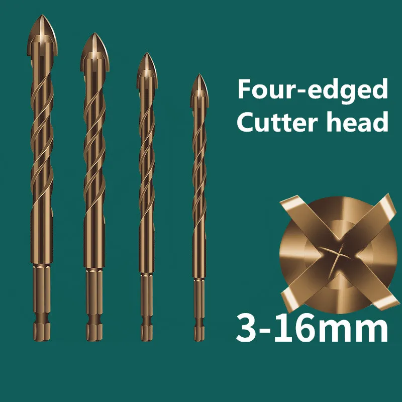 3/4/5/6/8/10/12mm hexagon shank cross tile drill bit glass ceramic concrete hole opener carbide triangle drill bit tool