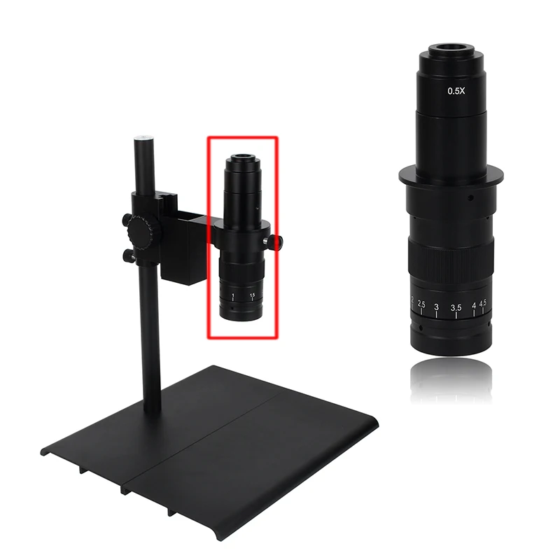 180X 130X Video Microscope Camera Objective lens 180 multiples Adjustable Zoom Lens Accessories C-MOUNT for HDMI VGA camera