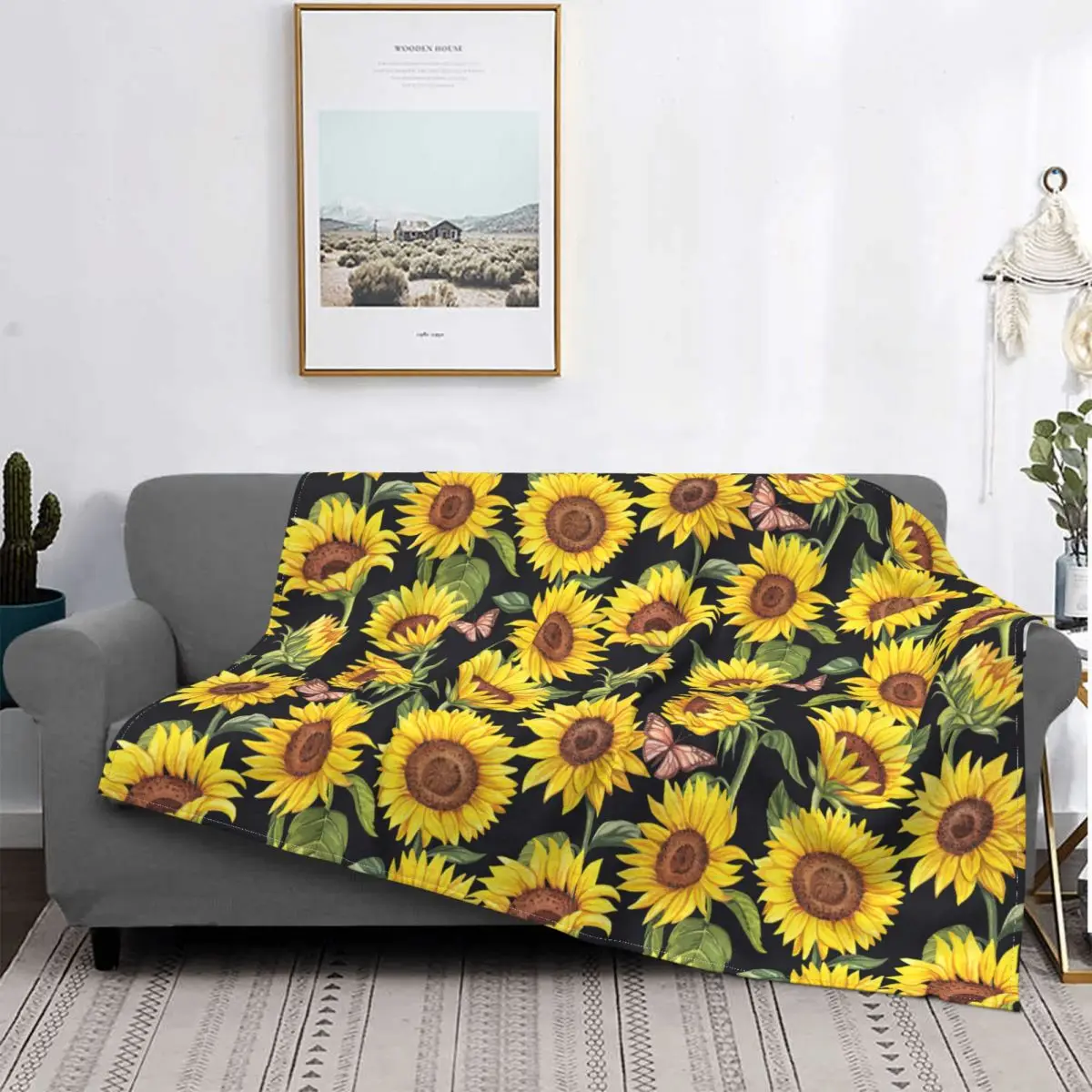 Sunflowers Pattern Carpet Living Room Flocking Textile A Hot Bed Blanket Bed Covers Luxury Blanket Blanket Flannel Blanket