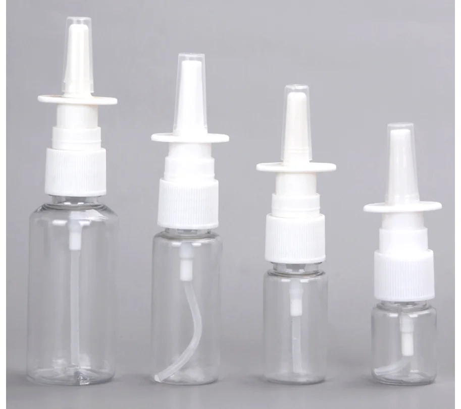 2pcs/lot New White Nasal Spray Pump Empty Plastic Bottles Refillable Sprayer Health Nose Mist For Medical Packaging Accessori