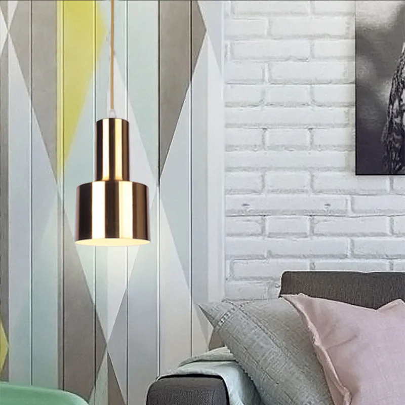 Moderno Nordic Ins Color Rame Ferro Piccola Lampada a Sospensione Ristorante Lampada da Comodino Camera da Letto Lampada a Sospensione Interna