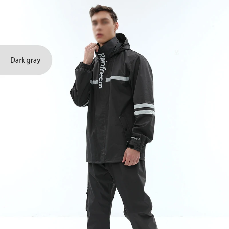 Adult Reflective Raincoat Rain Pants Suit Impermeable Motorcycle Riding Waterproof Outdoor Hiking Fishing Rainproof Protect Gear