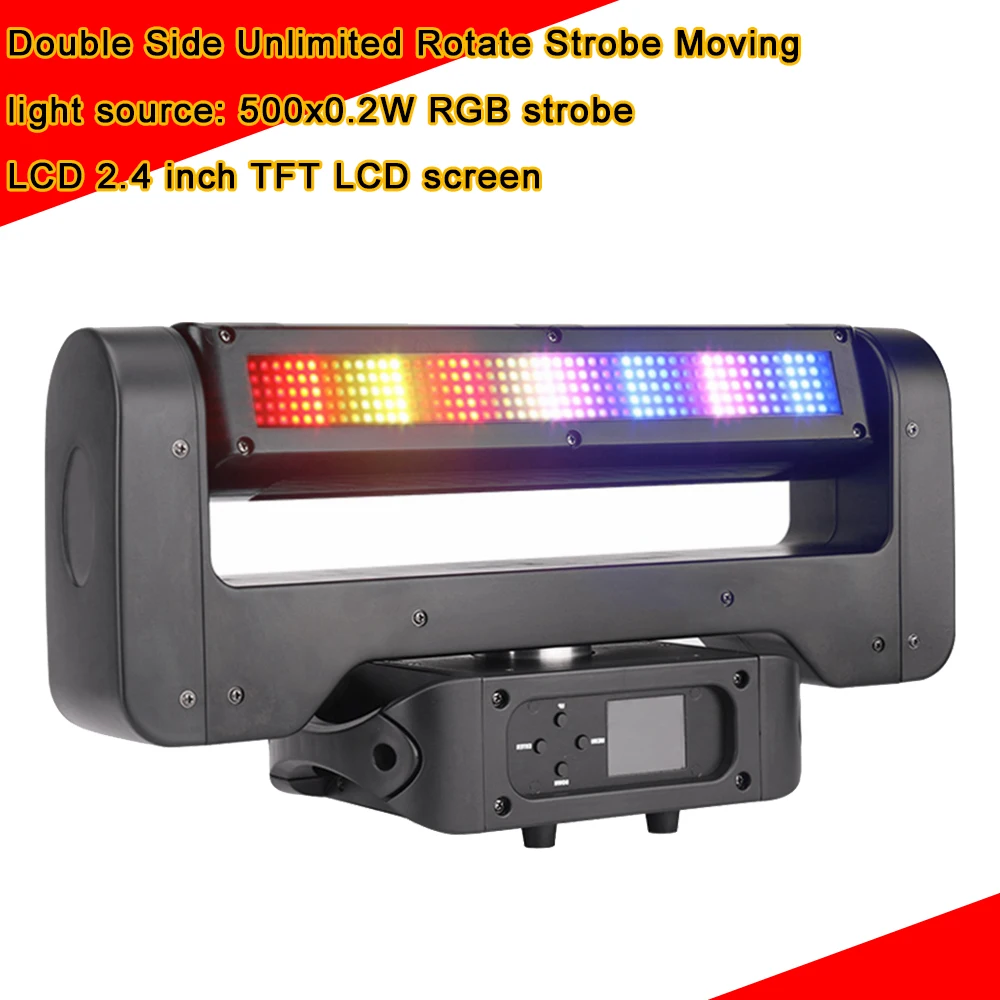 

Double Side Unlimited Rotate Dj Laser Disco LED Strobe 500X0.2W RGB 3IN1 Moving Head Light For Party KTV Night Club Light Music