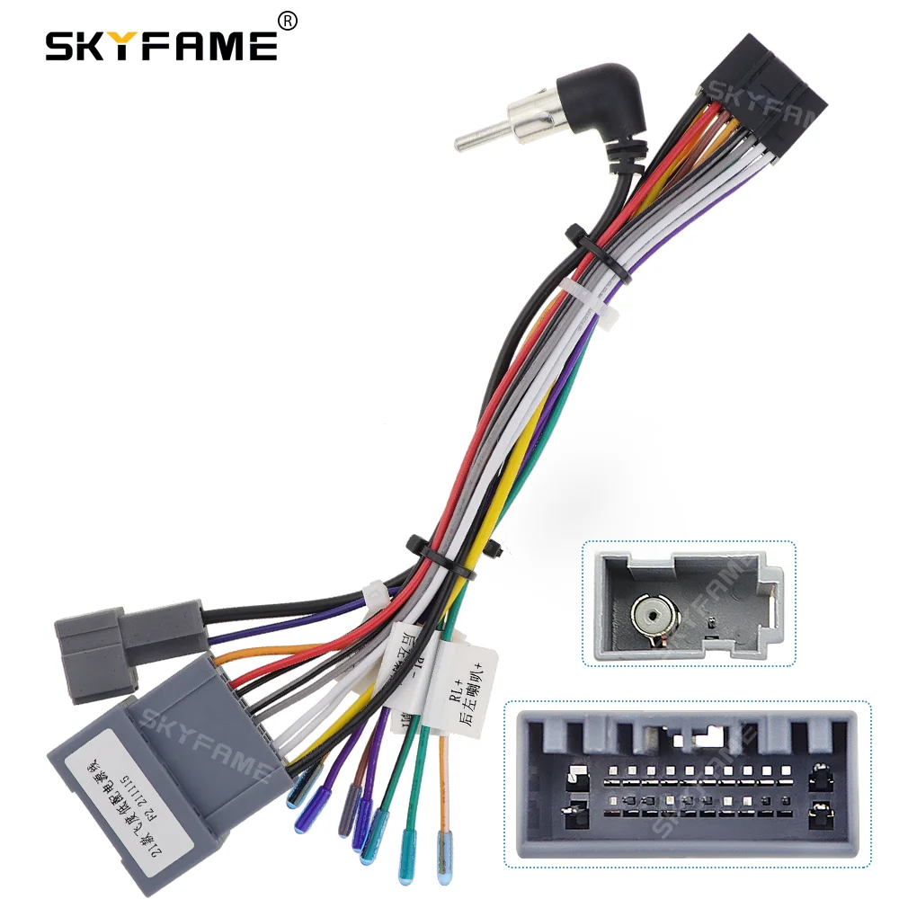 

SKYFAME 16Pin Car Wiring Harness Adapter Adnroid Power Cable For Honda Fit