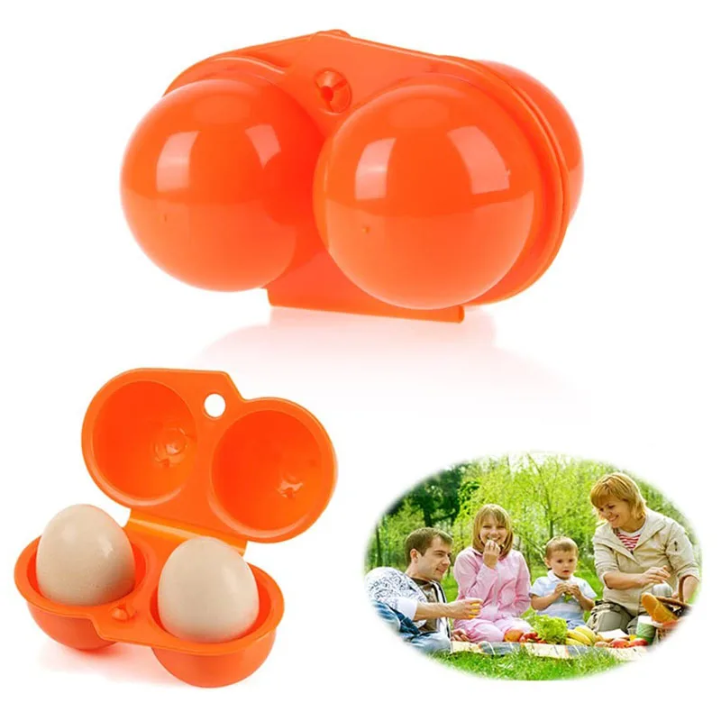 Portable Egg Storage Box 2 Trays Egg Case Carrier Container Hard Boiled Egg Holder Camping Carrier for Barbecue Camping