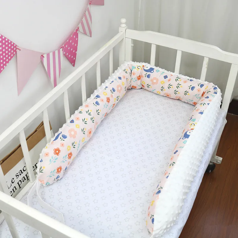 Baby Bumper Cotton Bubble Fleece Infant Newborn Crib Thicken Protector Pillow Cushion Cot Washable Anti-collision Kids RoomDecor