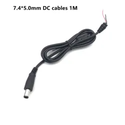 DC Jack Tip Plug Connector Cord Cable Laptop Notebook Power Supply Cable For Dell Power Charger Adapter 7.4x5.0mm 1.2m