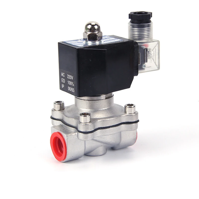 2/2 Normally Closed 12v Electric Solenoid Valve Water 24v 230v 24 1/2 3/4 Stainless Steel IP65 DIN Coil High Temperature