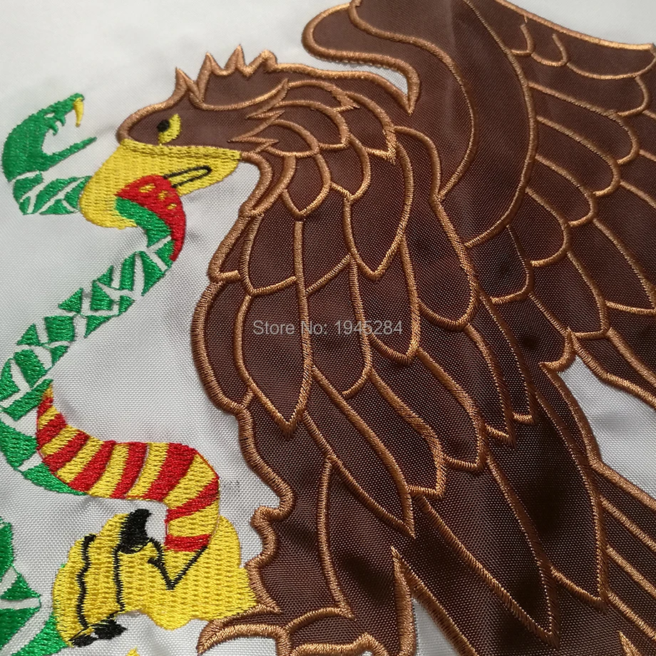 Embroidered Sewn Mexico Flag Mexican National Flag World Country Banner Oxford Fabric Nylon