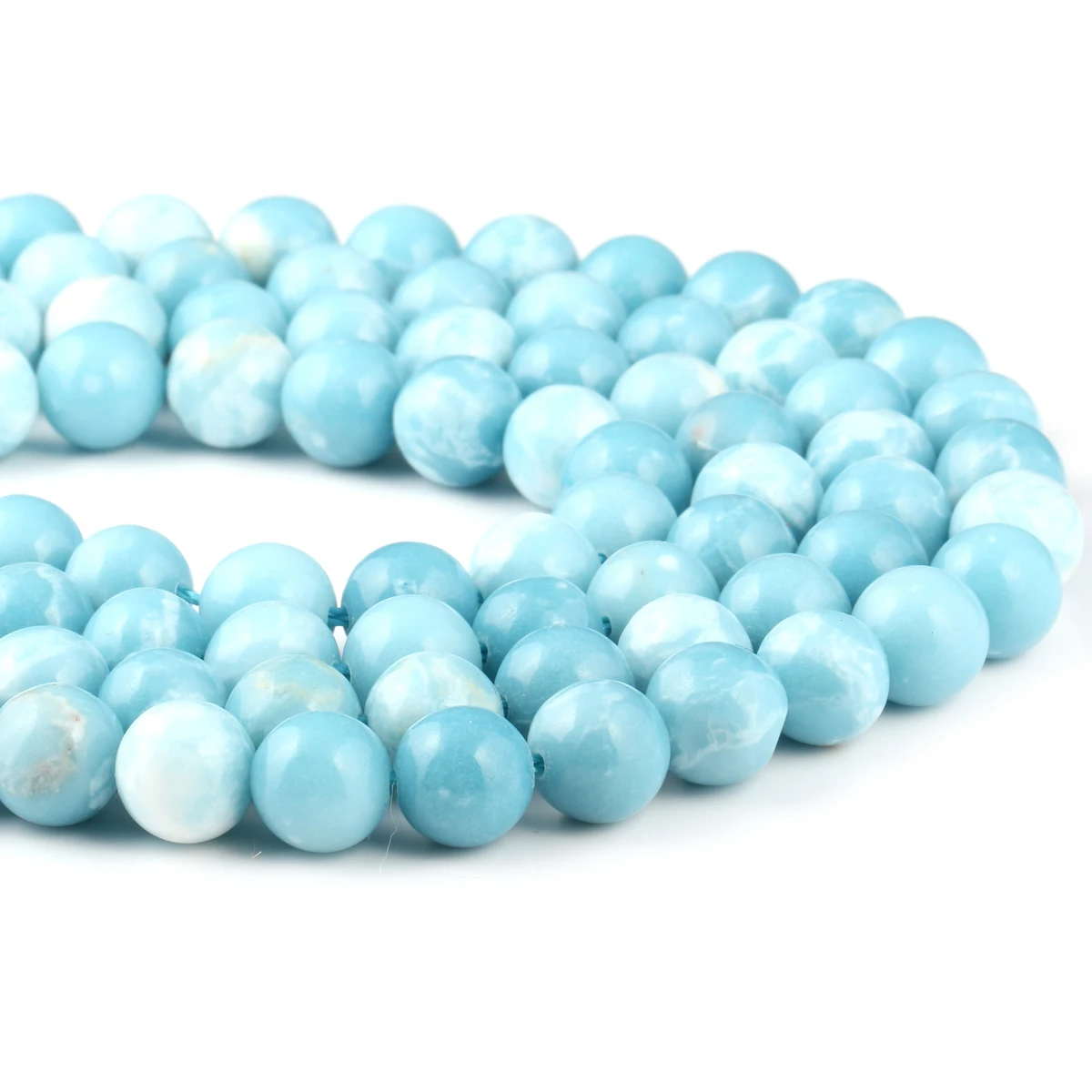 Designer Jewelry Stone Beads4/ 6/8/10/12mm Round Ball loose beads DIY Beading Findings Natural Larimar Stone Beads