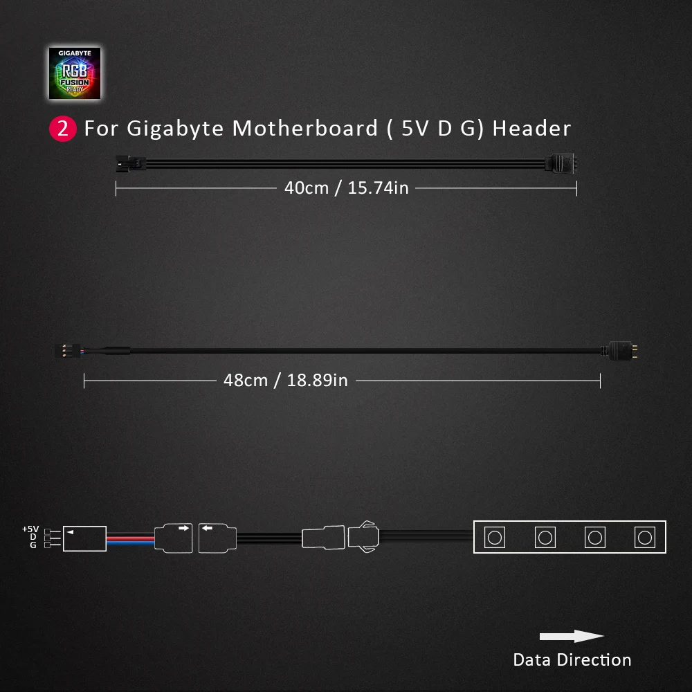 Connecteur de bande Led pour carte mère PC, 5V, 3 broches, pour Gamer, ASUS AURA SYNC /MSI Mystic Light/GIGABYTE RGB Fusion  13