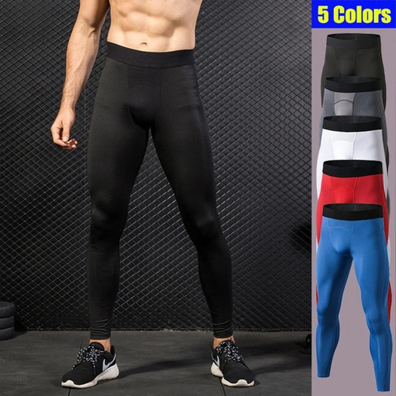 

New Men's Running Tights Compression Pants Men Sport Legging Quick Dry Fitness Elastic Sport Gym Jogging Pant Male