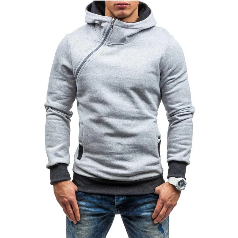 MRMT 2024 Brand Men\'s Hoodies Sweatshirts New Slim Pullover Men\'s Hoody Sweatshirt for Male Diagonal Zipper Man Hood Sweatshirt