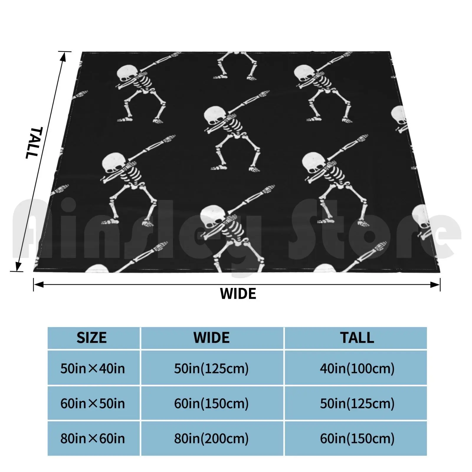 Dabbing Skeleton White Blanket For Sofa Bed Travel Dab Dabbing Skeleton Dabbing Skeleton Fluorescent Glow In