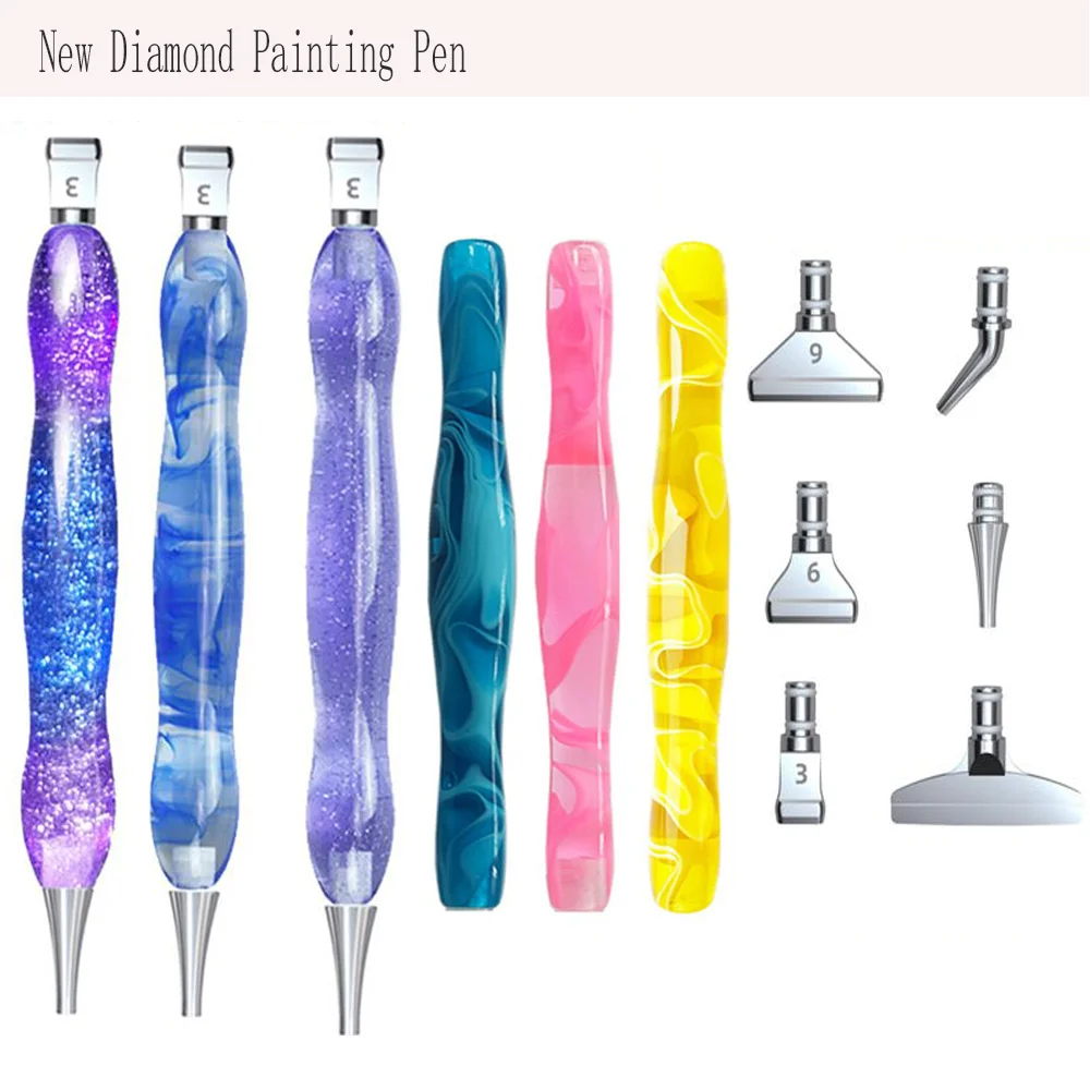 5D Diamond Painting Pen Multi-placer Alloy Replacement Pen Heads Resin Point Drill Pens Embroidery DIY Crafts Nail Art Tool